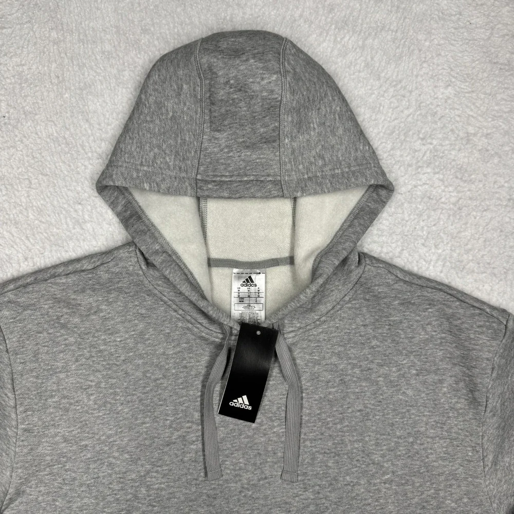 NWT Adidas Fleece Hoodie Hooded Sweater Gray Men's Size Medium